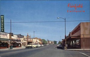 Fairfield California CA Woolworth's Storefronts Classic Cars Vintage Postcard