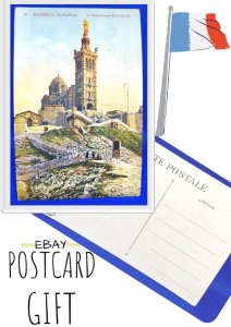 Postcard MARSEILLE color old Basilique de Notre-Dame de la Garde France old