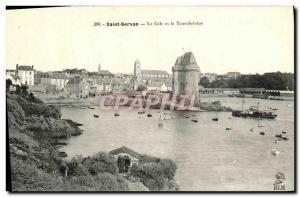 Old Postcard Saint Servan La Cale and Solidor Tower Boat