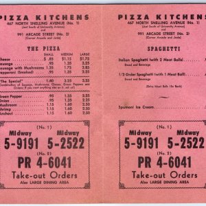 c1950s St. Paul, MN Earl's Pizza Kitchens Take Out Order Menu Card Fine Food C44