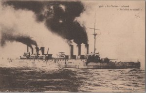 Postcard Ship Le Croiseur Cuirasse Waldeck Rousseau 1922