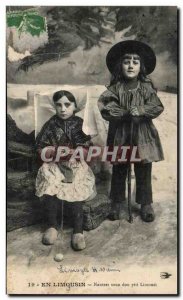 Old Postcard In Limousin Nantrei soun dou pity Limousi Children Folklore Costume