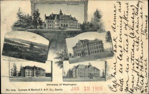 Seattle Wash WA University of Washington Multi-View c1905 Vintage Postcard