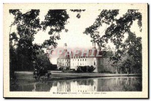 Old Postcard St Fargeau Yonne Chateau room and water