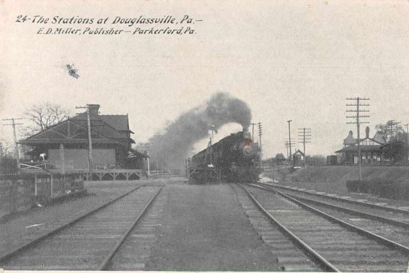 Douglassville Pennsylvania Train Station Vintage Postcard AA11864