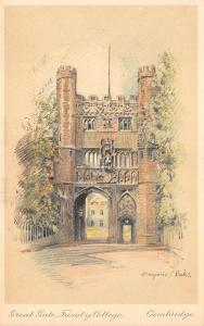 BR58346 great gate trinity college cambridge   painting postcard  uk