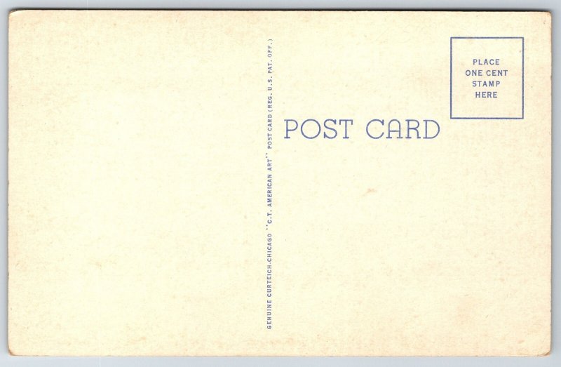 Salina Kansas~Wesleyan University~Administration Building~Linen Postcard