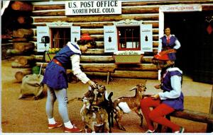 NORTH POLE, CO  Colorado   US POST OFFICE  ELVES w/Animals   c1960s  Postcard