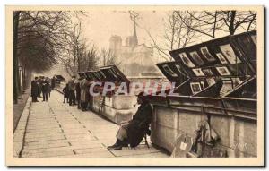 Old Postcard Paris The booksellers of the Quai de la Tournelle Notre Dame