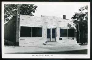 h1465 - ST. JACOBS Ontario 1940s Post Office. Real Photo Postcard