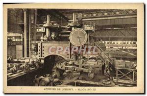 Postcard Old Factory Industry Acieries Longwy Blooming III