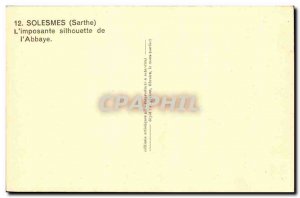 Old Postcard Solesmes L & # 39imposante Silhouette L & # 39abbaye