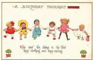 Vintage Postcard A Birthday Thought Keep Your Face Always To The Front