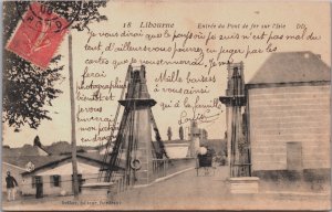 WW1 Libourne Entree du Pont de Fer Sur l'Isle World War 1 Postcard C138