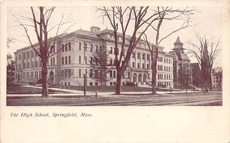 Massachusetts  Springfield,   The High School, Johnson's Bookstore ...