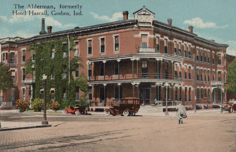 Postcard The Alderman Formerly Hotel Hascall Goshen IN