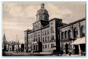 c1910's City Hall Building Scene Street Portland Maine ME Antique Postcard