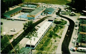 Terrace BC Lakelse Hot Springs Resort Birdseye Postcard G70