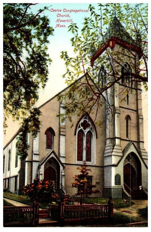 Centre Congregational Church Haverhill Massachusetts Postcard