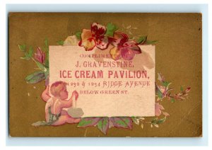 1880s-90s J. Gravenstine Ice Cream Pavilion #4 Cherubs Angels Lot Of 4 P217