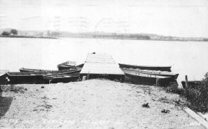 RPPC THE DOCK LILY LAKE MCHENRY ILLINOIS REAL PHOTO POSTCARD 1939