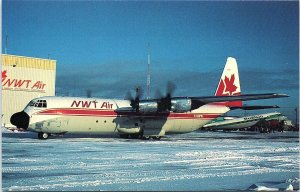 Postcard~NWT Air~Lockheed L-100 Hercules~Yellowknife, NWT~Airplane~Vintage~A60