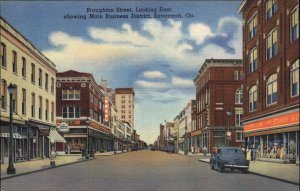 Savannah Georgia GA Street Scene c1940s Linen Postcard