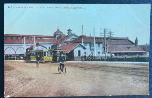 Mint USA Picture Postcard Southern Pacific RR Depot Sacramento California