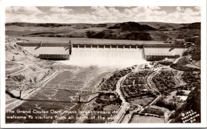 Real Photo Postcard Grand Coulee Dam Columbia River Washington