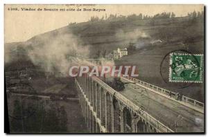 Old Postcard Viaduct Souzin mid rating of good rest Train