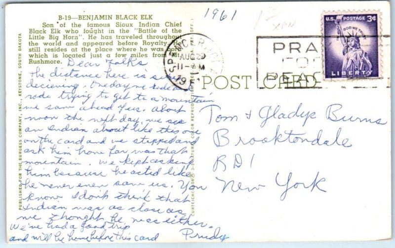 Postcard - Benjamin Black Elk - South Dakota 