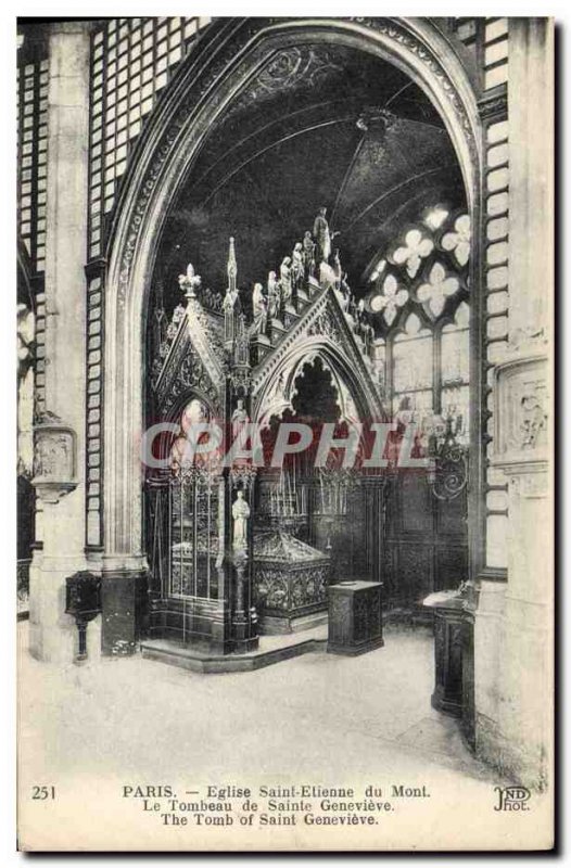 Old Postcard Paris Eglise Saint Etienne du Mont Sainte Genevieve Tomb