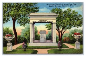 Tomb of James Polk Capitol Grounds Nashville TN Tennessee UNP Linen Postcard T20