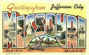 Greetings From Jefferson, City Missouri, USA Large Letter Town Unused 
