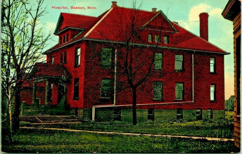 Benson Minnesota MN Hospital Building 1910s Vtg Postcard UNP Unused Bloom Bros