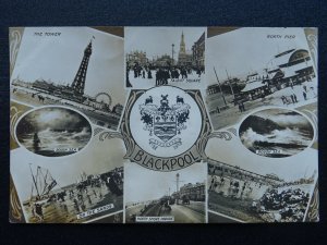 Lancashire BLACKPOOL 9 Image Multiview c1905 RP Postcard by Raphael Tuck 5168