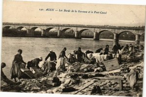 CPA AGEN - Les Bords de la Garonne et le Pont-Canal (210698)