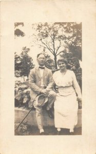 G45/ Toledo Ohio RPPC Postcard c1920s Well-Dress Man Woman Cane