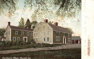 Vintage Postcard Wayside Inn Hotel Building along Street Sudbury Massachusetts