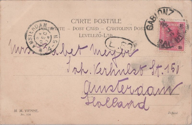 Art Nouveau Woman Weinachten Christmas Vintage Postcard 09.43 
