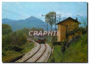 'Postcard Modern Elettromotrice all''imbocco del ponte che il fiume Sangro at...