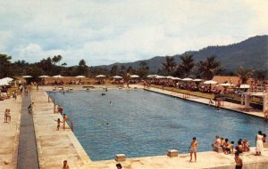 Tjibulan Swimming Pool BANDUNG Indonesia c1960s Vintage Postcard