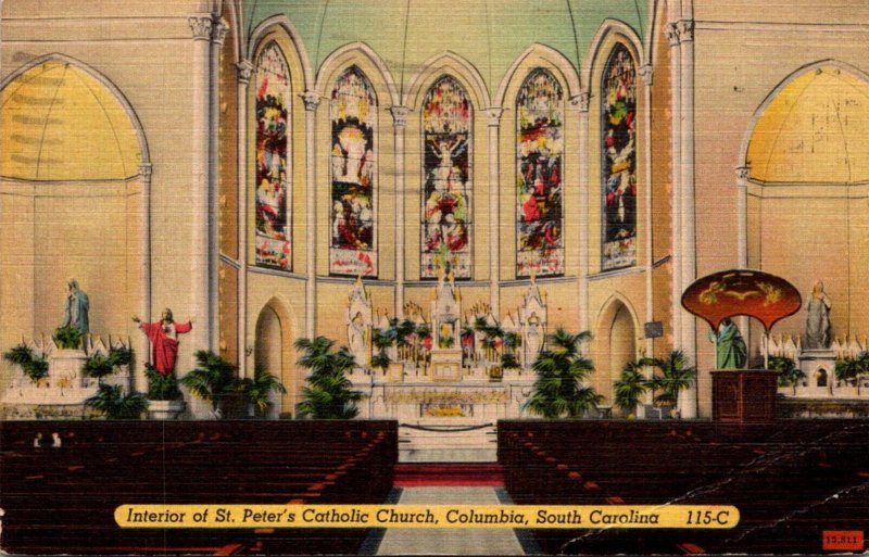 South Carolina Charleston St Peter's Catholic Church Interior 1943