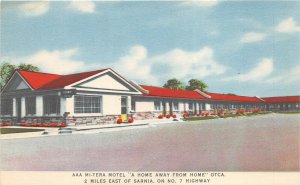 Sarnia Canada 1950s Postcard Mi-Terra Motel