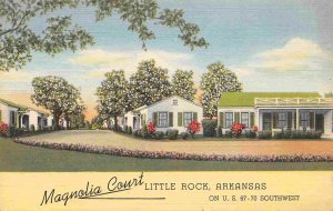 Magnolia Court Motel US 67 70 Little Rock Arkansas linen postcard