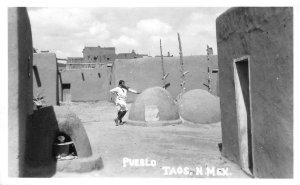 RPPC TAOS PUEBLO New Mexico Native American Indian c1940s Vintage Postcard