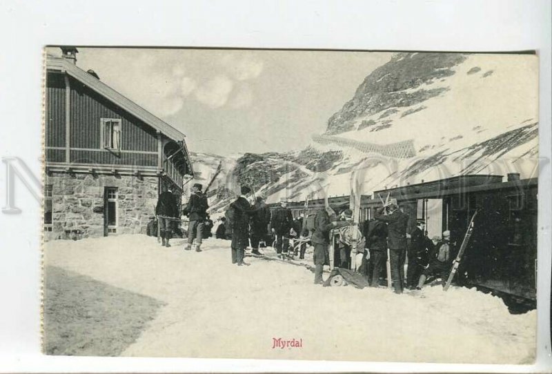 438100 Norway Myrdal sport ski jumping Vintage  postcard