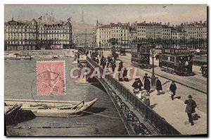 Old Postcard Lyon Tramway Bridge Lafayette Byrrh Peniche boat