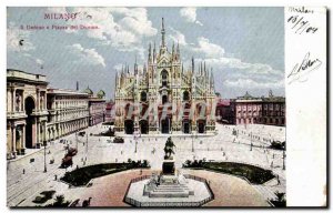 Old Postcard Italy Italia Milano Il Duomo and Piazza del Duomo