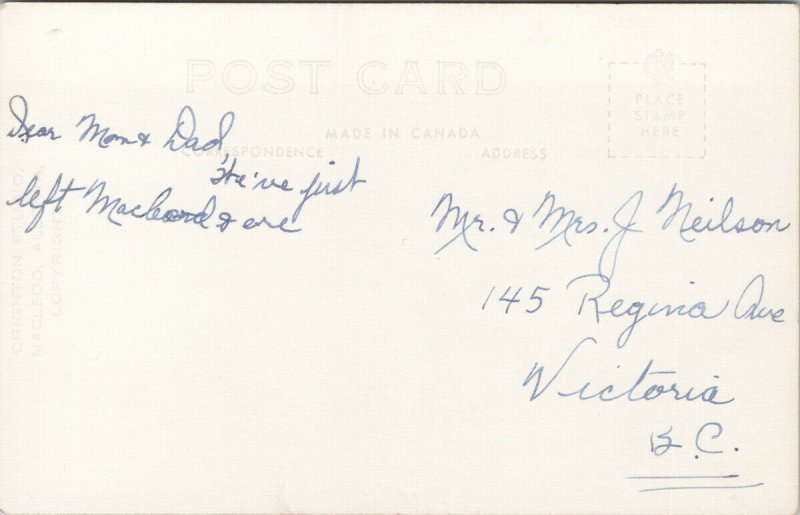 Cardston Alberta LDS Temple Mormon Church Crighton Studio RPPC Postcard E88